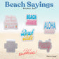 Summer Beach 6 Pack Sticker Set | Laptop Notebook Tumbler Window Vinyl Decals | Water Bottle, Mirror, Locker | Scrapbook Page Idea
